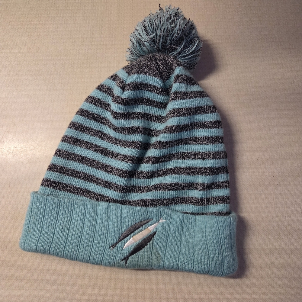 THE CHOSEN Teal And Grey Pom Pom Beanie